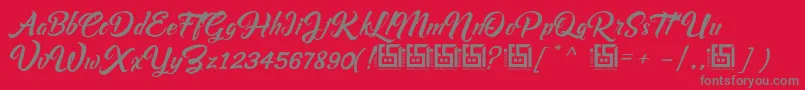 AsiyahScriptDemo-Schriftart – Graue Schriften auf rotem Hintergrund