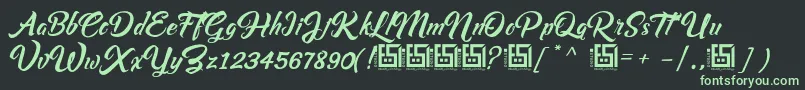 AsiyahScriptDemo Font – Green Fonts on Black Background