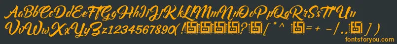 フォントAsiyahScriptDemo – 黒い背景にオレンジの文字