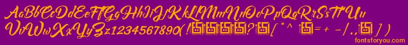 AsiyahScriptDemo Font – Orange Fonts on Purple Background