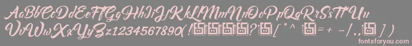 フォントAsiyahScriptDemo – 灰色の背景にピンクのフォント