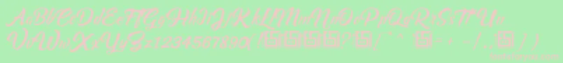 AsiyahScriptDemo Font – Pink Fonts on Green Background