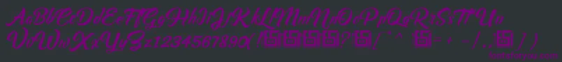 AsiyahScriptDemo Font – Purple Fonts on Black Background