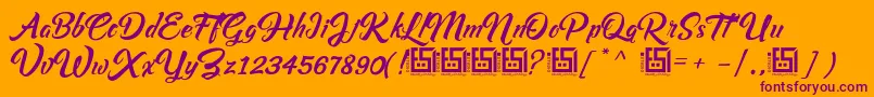 AsiyahScriptDemo Font – Purple Fonts on Orange Background