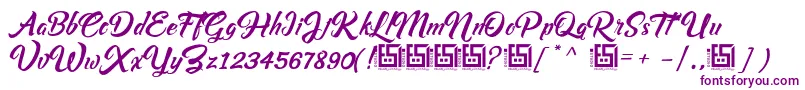 Шрифт AsiyahScriptDemo – фиолетовые шрифты на белом фоне