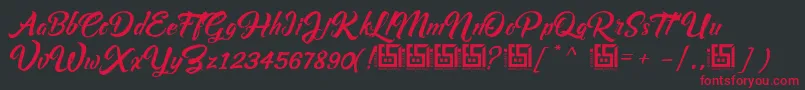AsiyahScriptDemo Font – Red Fonts on Black Background