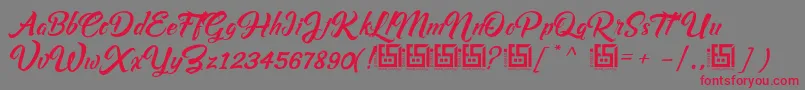 AsiyahScriptDemo Font – Red Fonts on Gray Background
