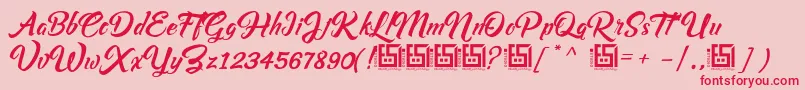 AsiyahScriptDemo Font – Red Fonts on Pink Background