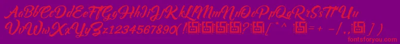 AsiyahScriptDemo Font – Red Fonts on Purple Background