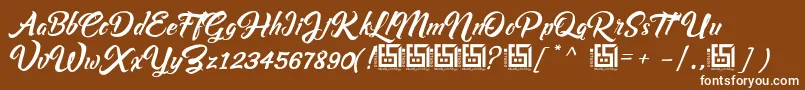 AsiyahScriptDemo Font – White Fonts on Brown Background