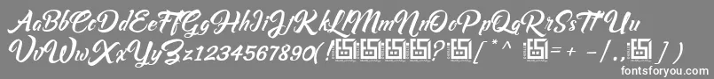 Czcionka AsiyahScriptDemo – białe czcionki na szarym tle
