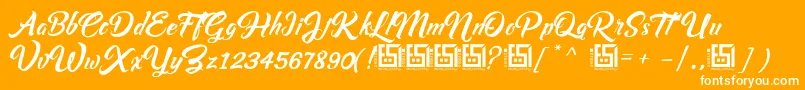 AsiyahScriptDemo Font – White Fonts on Orange Background