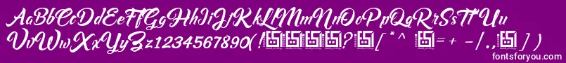 Police AsiyahScriptDemo – polices blanches sur fond violet