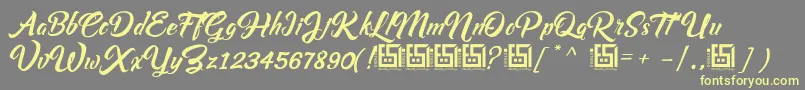 AsiyahScriptDemo Font – Yellow Fonts on Gray Background