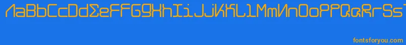 Fonte AlghorieNeue – fontes laranjas em um fundo azul
