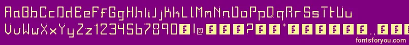 Fonte Twodays – fontes amarelas em um fundo roxo