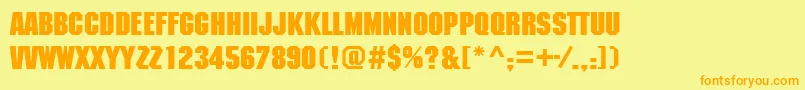 MachineettBold Font – Orange Fonts on Yellow Background