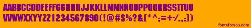 MachineettBold Font – Purple Fonts on Orange Background