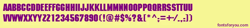 MachineettBold Font – Purple Fonts on Yellow Background