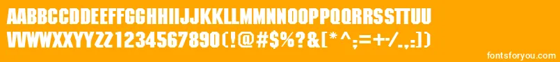 MachineettBold-Schriftart – Weiße Schriften auf orangefarbenem Hintergrund