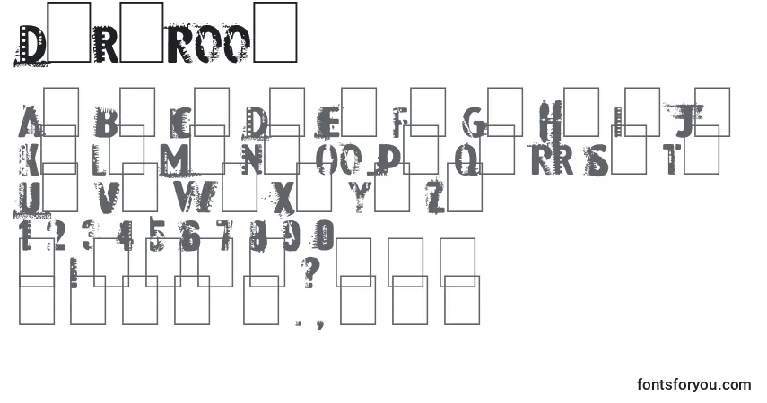 A fonte DarkRoom – alfabeto, números, caracteres especiais
