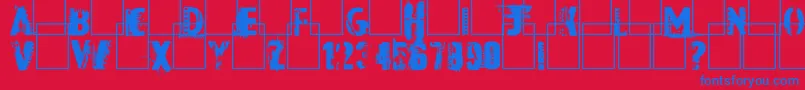 DarkRoom Font – Blue Fonts on Red Background