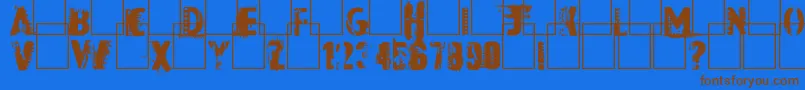 DarkRoom-Schriftart – Braune Schriften auf blauem Hintergrund