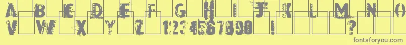 Fonte DarkRoom – fontes cinzas em um fundo amarelo