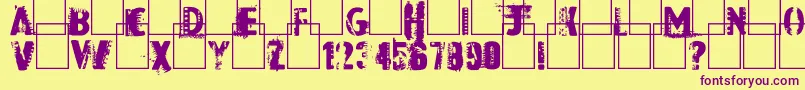 DarkRoom Font – Purple Fonts on Yellow Background