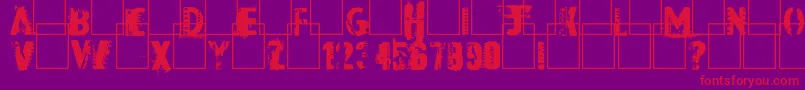 Czcionka DarkRoom – czerwone czcionki na fioletowym tle