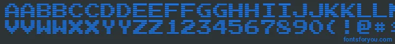 ArcadeI Font – Blue Fonts on Black Background