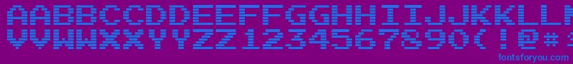 ArcadeI Font – Blue Fonts on Purple Background