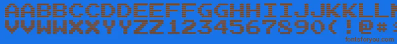ArcadeI Font – Brown Fonts on Blue Background