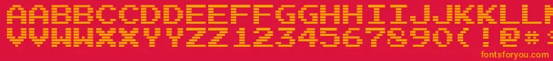 ArcadeI Font – Orange Fonts on Red Background