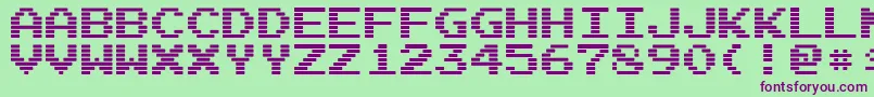 ArcadeI Font – Purple Fonts on Green Background