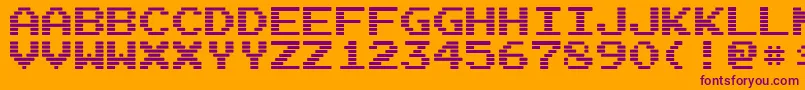 ArcadeI Font – Purple Fonts on Orange Background