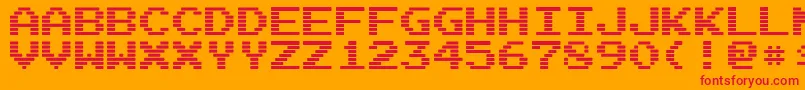ArcadeI Font – Red Fonts on Orange Background