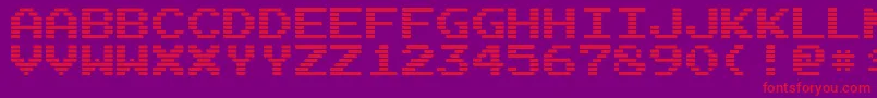 ArcadeI Font – Red Fonts on Purple Background