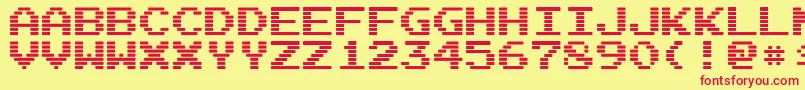 フォントArcadeI – 赤い文字の黄色い背景