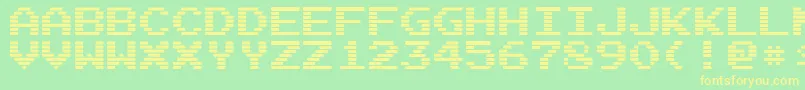 ArcadeI Font – Yellow Fonts on Green Background