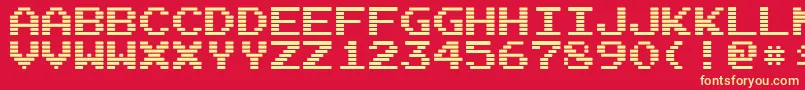 ArcadeI Font – Yellow Fonts on Red Background