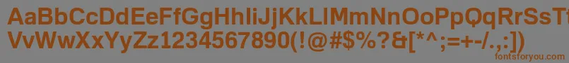 フォントFamiliarProBold – 茶色の文字が灰色の背景にあります。