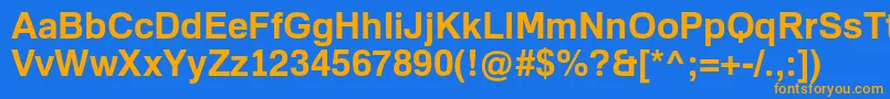 FamiliarProBold Font – Orange Fonts on Blue Background