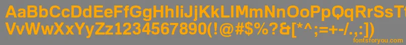 フォントFamiliarProBold – オレンジの文字は灰色の背景にあります。