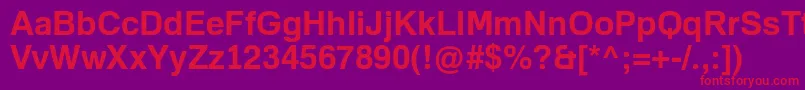 FamiliarProBold Font – Red Fonts on Purple Background