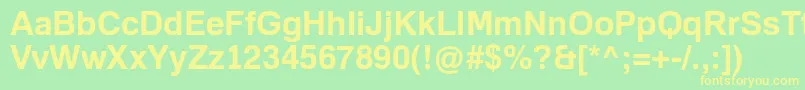 FamiliarProBold-Schriftart – Gelbe Schriften auf grünem Hintergrund
