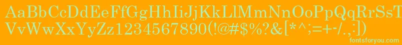 Century Font – Green Fonts on Orange Background
