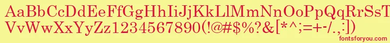 Century Font – Red Fonts on Yellow Background