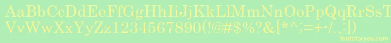 フォントCentury – 黄色の文字が緑の背景にあります
