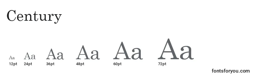 Century Font Sizes